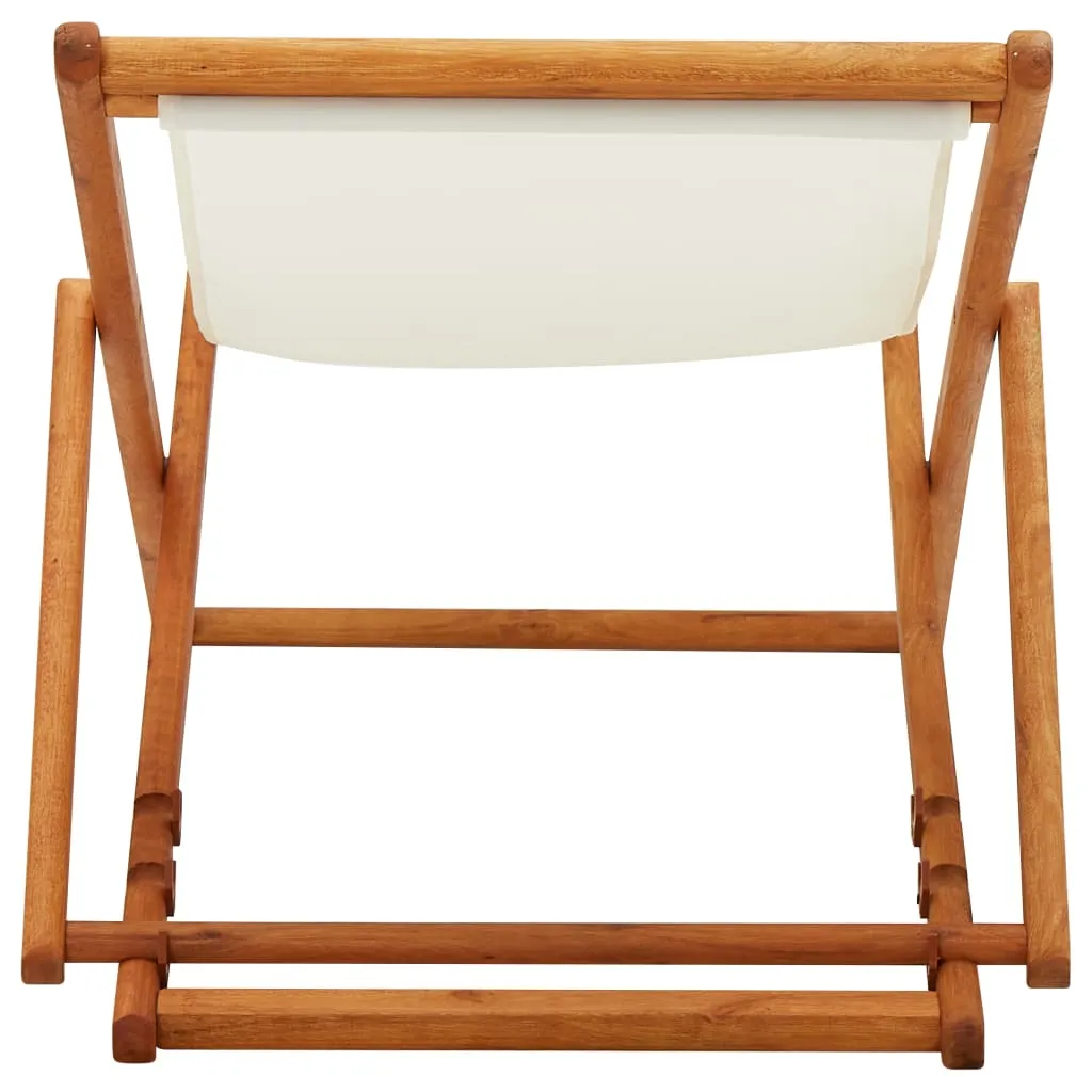 Beach Sling Patio Chair Folding Deck Chair Fabric and Wooden Frame