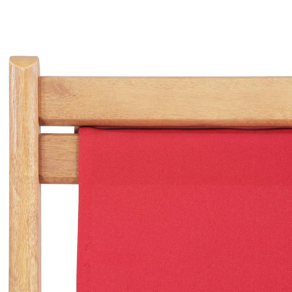 Beach Sling Patio Chair Folding Deck Chair Fabric and Wooden Frame