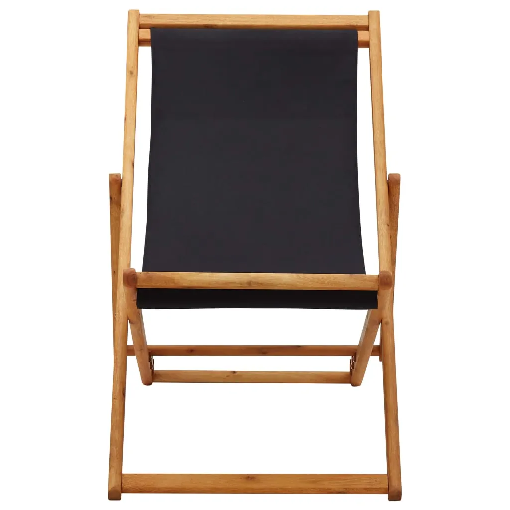 Beach Sling Patio Chair Folding Deck Chair Fabric and Wooden Frame