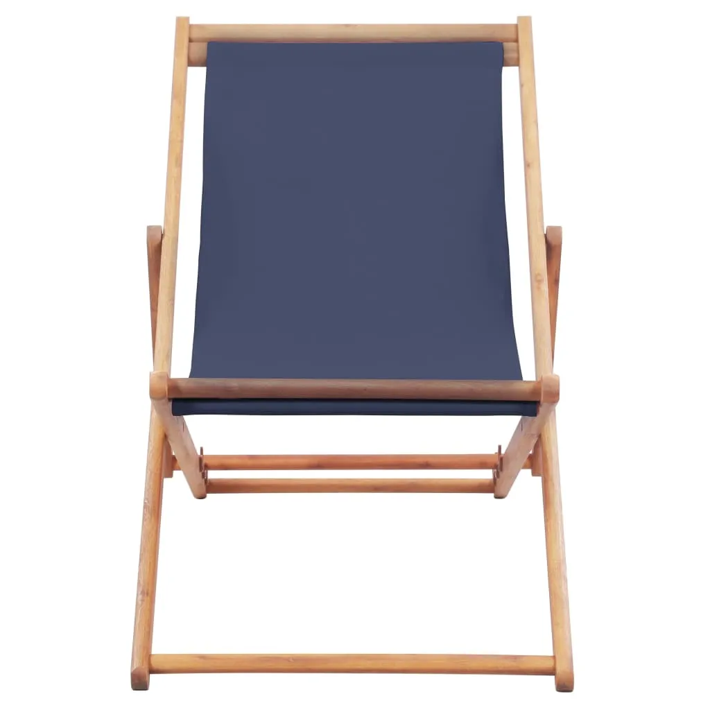 Beach Sling Patio Chair Folding Deck Chair Fabric and Wooden Frame