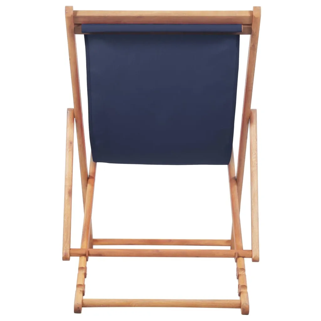 Beach Sling Patio Chair Folding Deck Chair Fabric and Wooden Frame