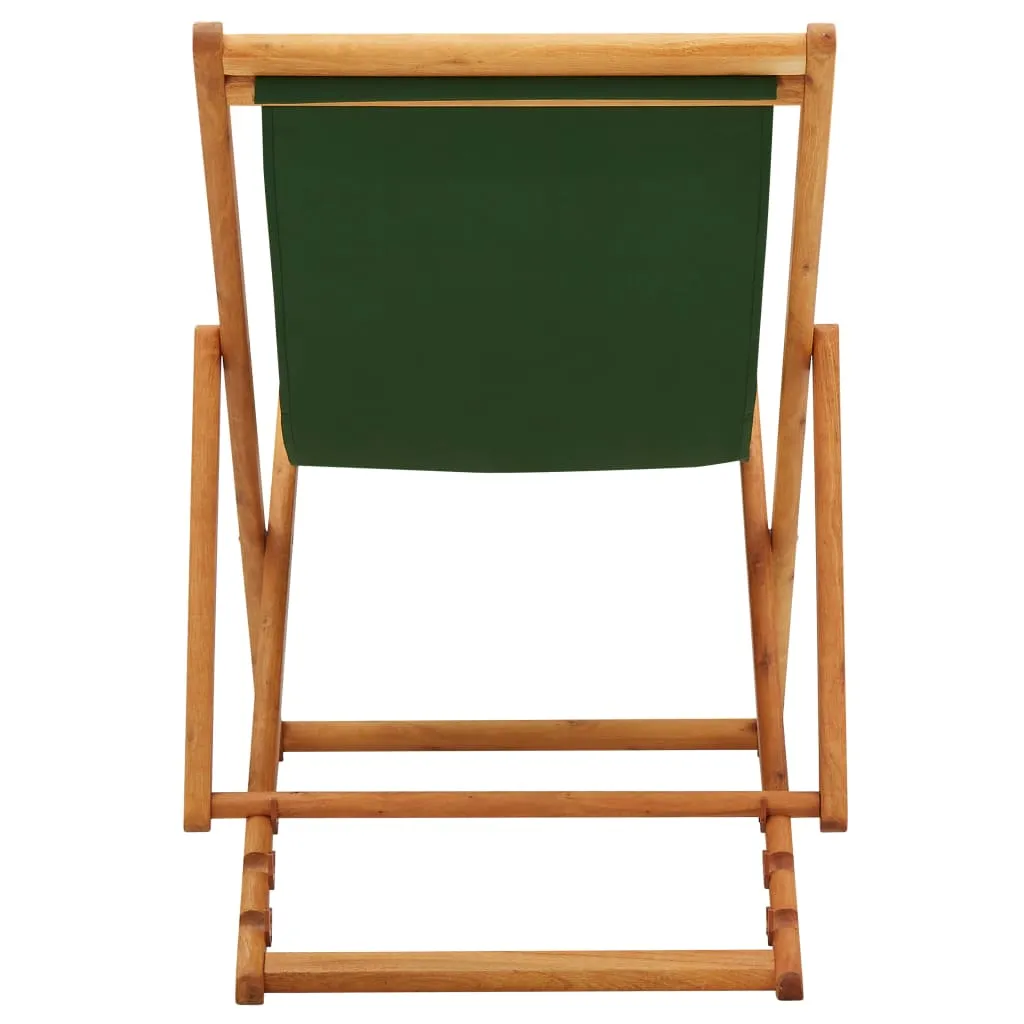 Beach Sling Patio Chair Folding Deck Chair Fabric and Wooden Frame