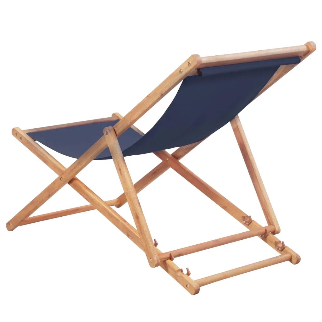 Beach Sling Patio Chair Folding Deck Chair Fabric and Wooden Frame