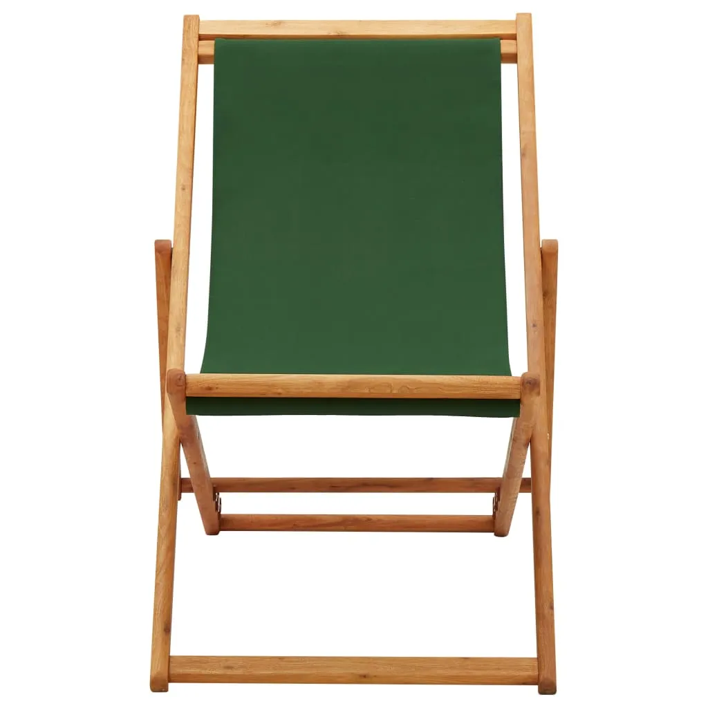 Beach Sling Patio Chair Folding Deck Chair Fabric and Wooden Frame