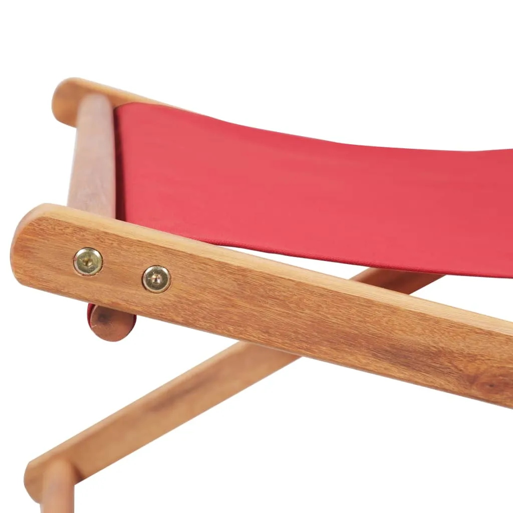 Beach Sling Patio Chair Folding Deck Chair Fabric and Wooden Frame
