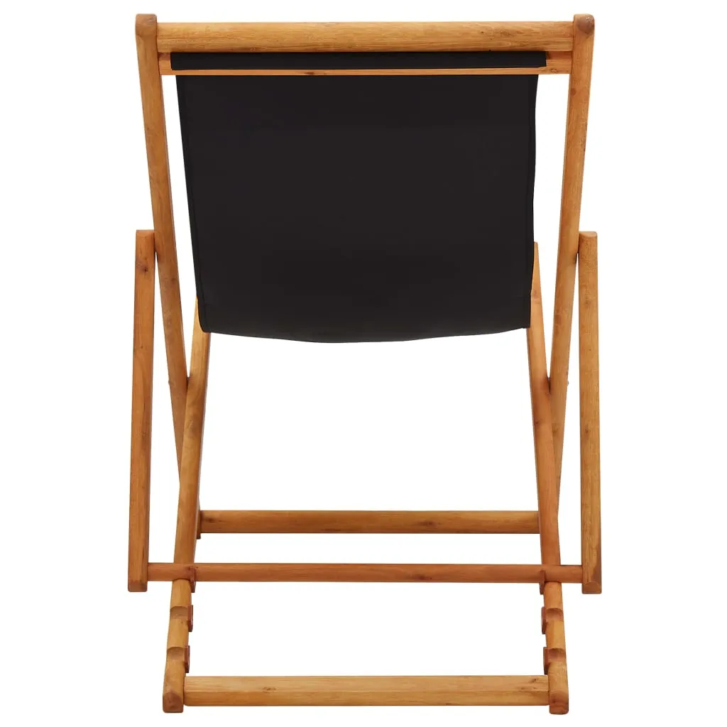 Beach Sling Patio Chair Folding Deck Chair Fabric and Wooden Frame