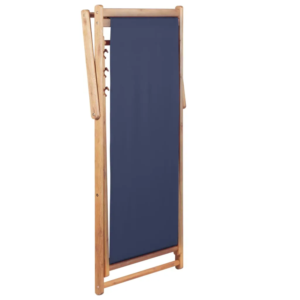 Beach Sling Patio Chair Folding Deck Chair Fabric and Wooden Frame
