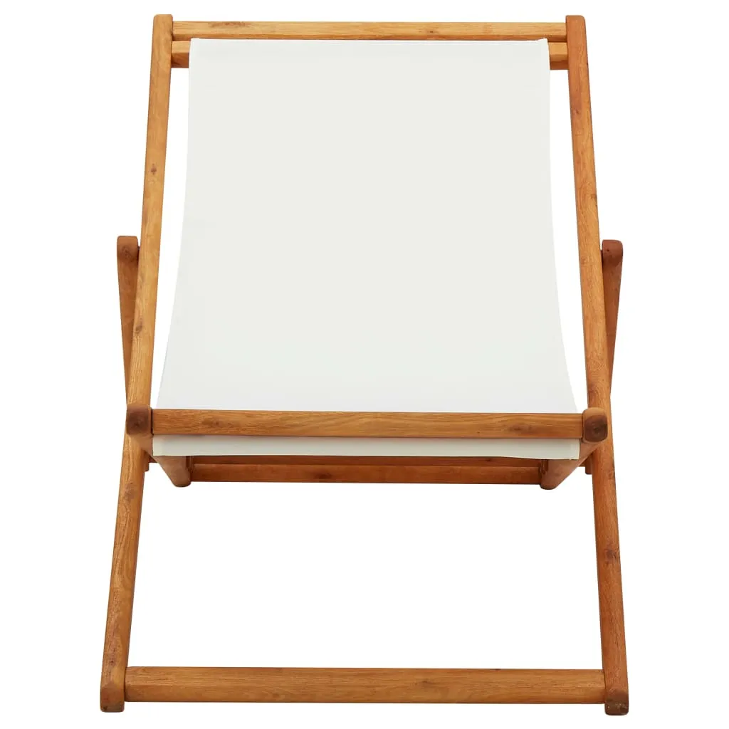 Beach Sling Patio Chair Folding Deck Chair Fabric and Wooden Frame