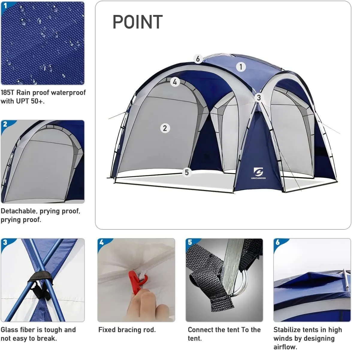 Beach Tent 12 X 12ft Large UPF50  Pop Up Canopy with 2-Pcs Side Wall, Sun Shelter Rainproof, Waterproof for Camping Trips, Backyard Fun, Fishing, Parties, Or Picnics(Green)