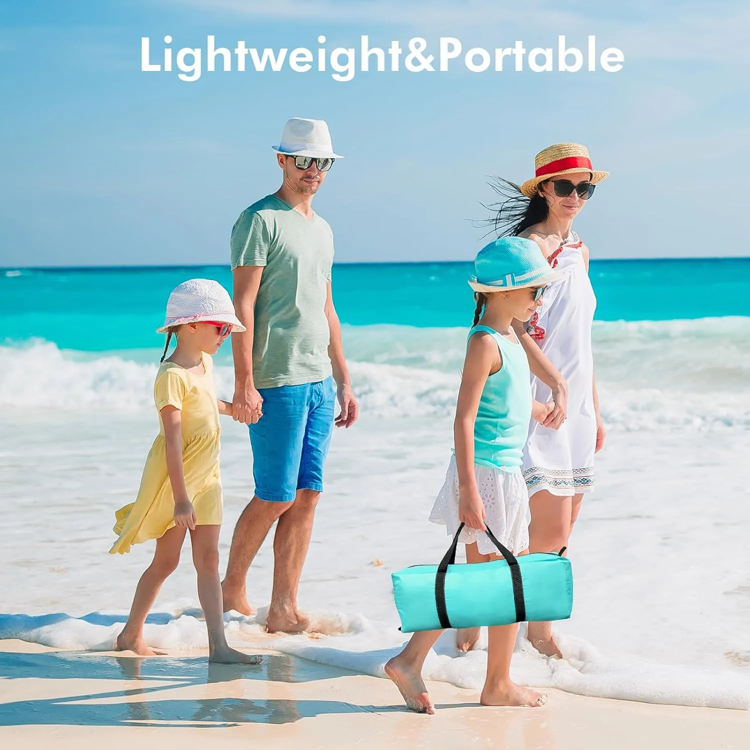 Beach Tent, Portable Sun Shelter for 2/3/4/6-8 Person with UPF 50  UV Protection, Easy Setup Waterproof Beach Shade Canopy Cabana for Family Outdoor and Picnics, Fishing with Carrying Bag