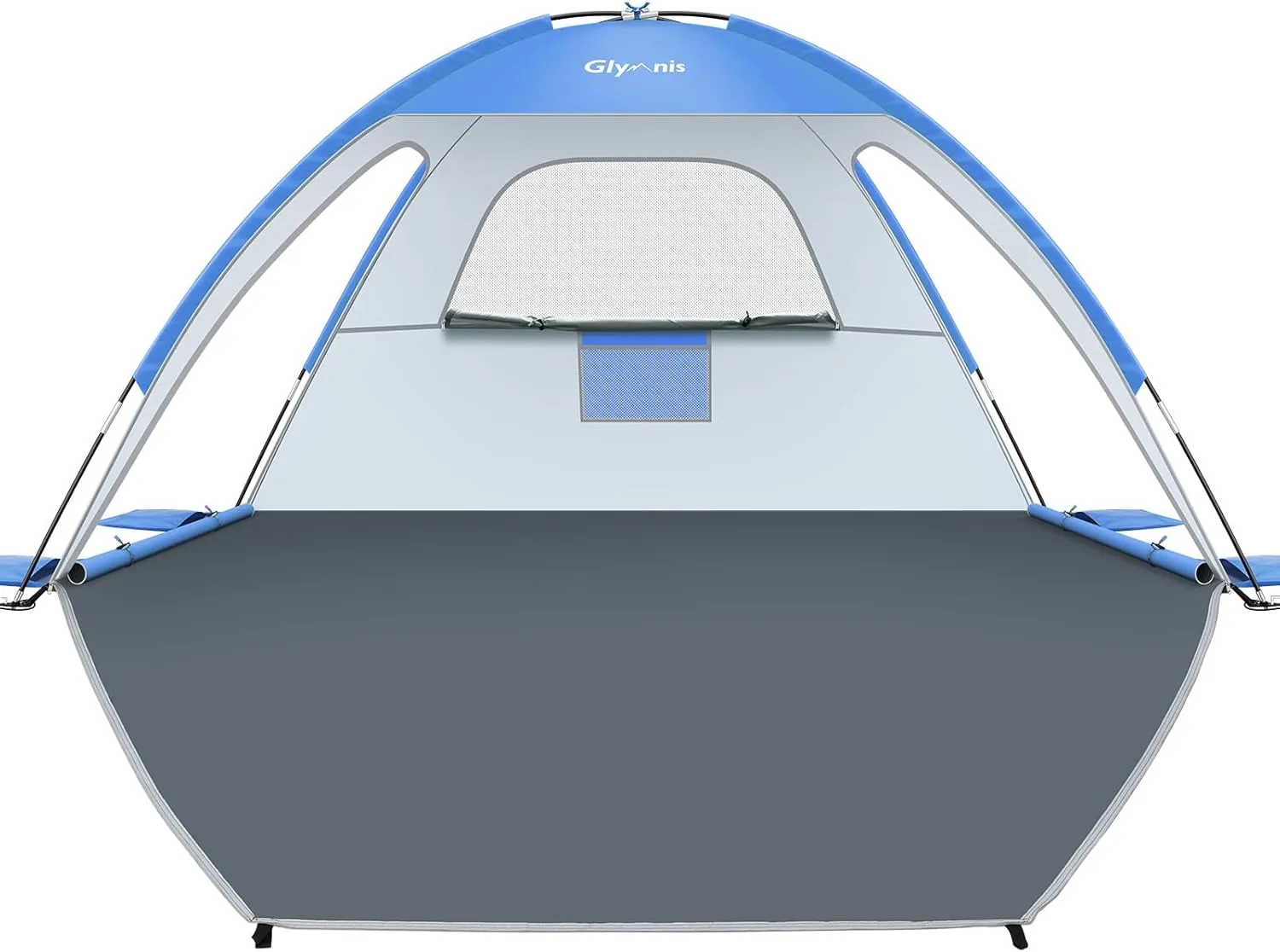 Beach Tent Sun Shelter for 3 Person with UPF 50  UV Protection, Lightweight & Easy Setup Beach Shade Canopy with Vent Windows & Zippered Door