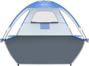 Beach Tent Sun Shelter for 3 Person with UPF 50  UV Protection, Lightweight & Easy Setup Beach Shade Canopy with Vent Windows & Zippered Door