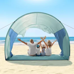 Beach Tent Sun Shelter with UPF50  Protection, One-Person Setup, Wind-Supported & Sandbag Stable, 7.5ft Tall, Portable Beach Shade Canopy for 3-6 People