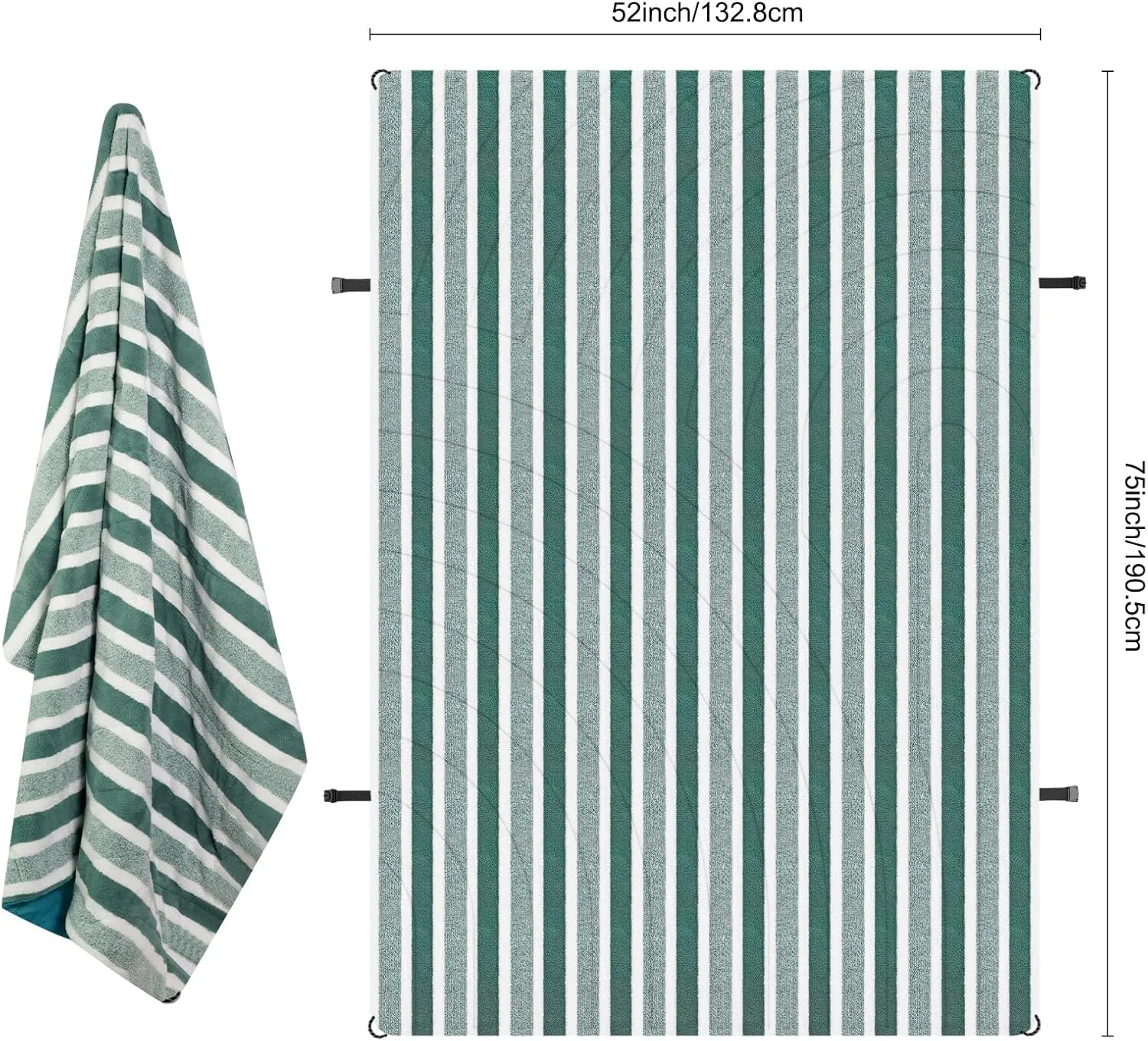 Beach Towel,Lightweight Beach Blanket Waterproof Sand Free Compact Towels Quick Dry Absorbent for Swimming Pool Camping Accessories