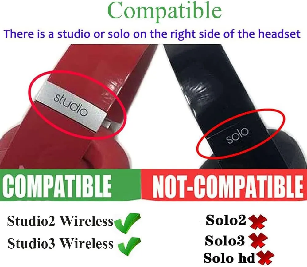 Beats Studio 3 Top Headband Rubber Foam Cushion Pad Repair Parts Replacement Compatible with Studio 2.0, 3.0 Wired Wireless Over-Ear Headphones (White)