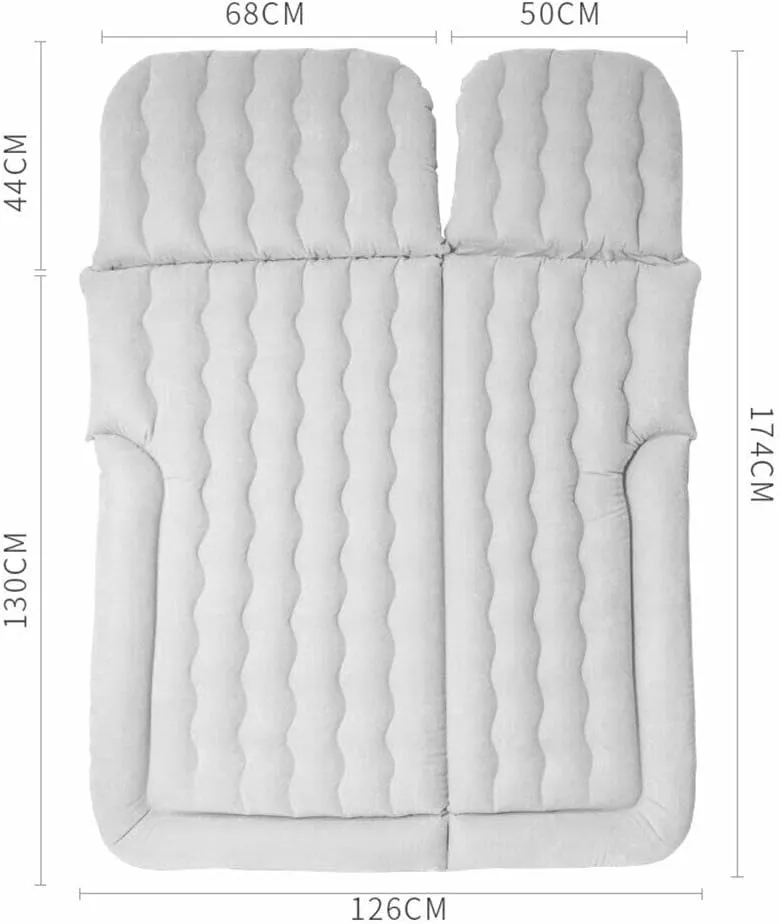 Bed Car Mattress Camping Mattress for Car Sleeping Inflatable Mattress Travel Portable Sleeping Pad with Air Pump and Pillow, Gray