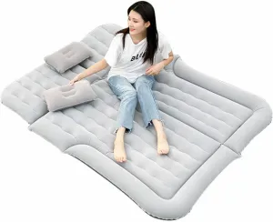 Bed Car Mattress Camping Mattress for Car Sleeping Inflatable Mattress Travel Portable Sleeping Pad with Air Pump and Pillow, Gray