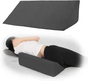 Bed Wedge Pillow for Side Sleeping Sponge Filled Body Positioning Triangle Pillow Suitable for Pregnancy and Surgery Prevent Bed Sore for Leg and Back Support with Pillow Case (Gray)
