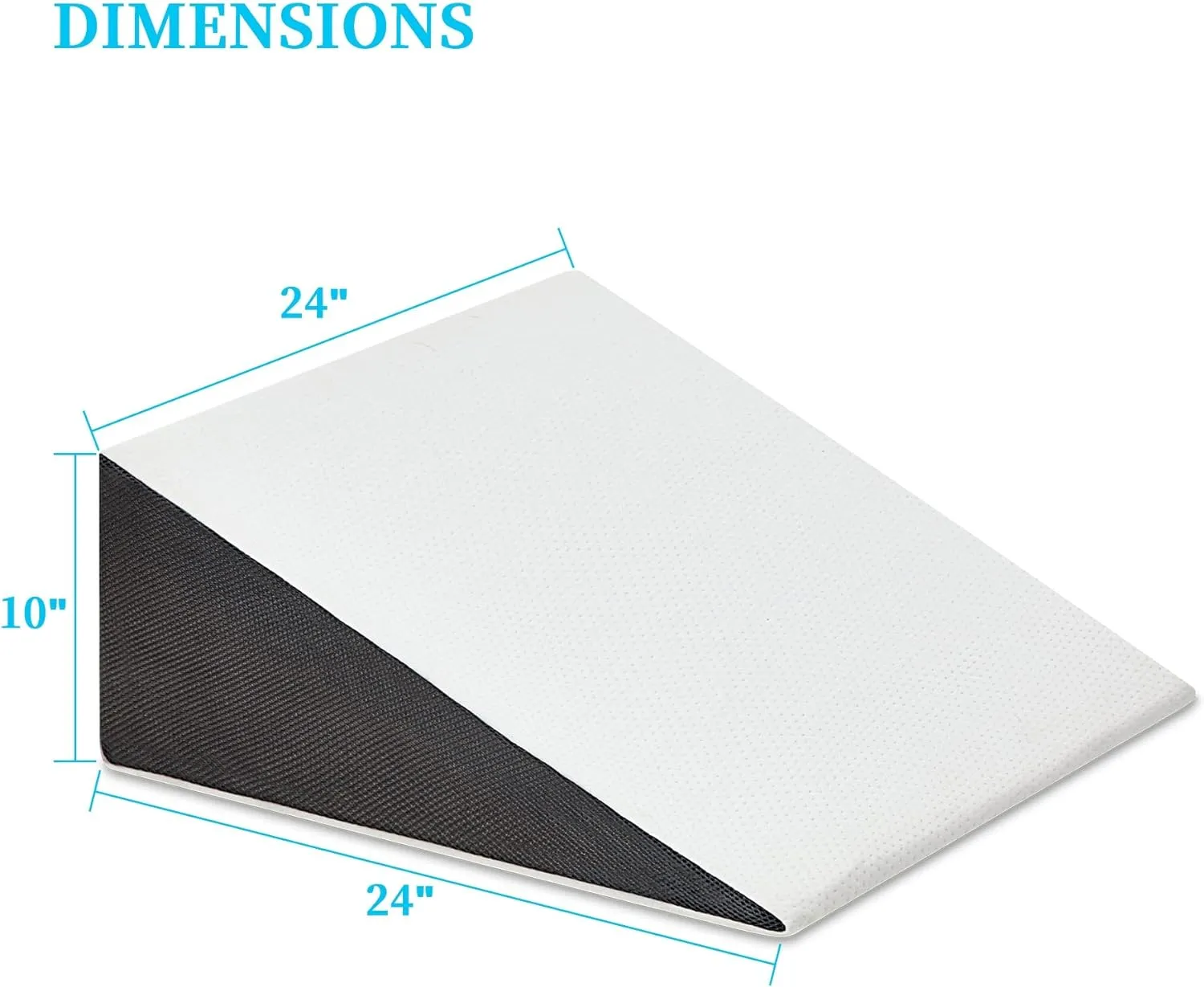 Bed Wedge Pillow for Sleeping, 10" 24" 24" Triangle Pillow Wedge, Cooling Memory Foam Top, Elevated Support Wedge Pillow - Removable Washable Cover