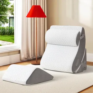 BedLuxury Orthopedic Bed Wedge Pillow Set 4PCS with Memory Foam for Back Pain Post Surgery Foam Pillow Adjustable Leg Back and Arm Support Sitting Up and Rest Pillow with Travel Bag