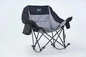 Begonia.K Portable Rocking Camping Chair with Cooler Bag Cup Holder and Side Pocket, Foldable Patio Rocker Chair for Outdoor Activities, Heavy Duty Rocking Chair for Adults, Heavy Duty 330 LBS