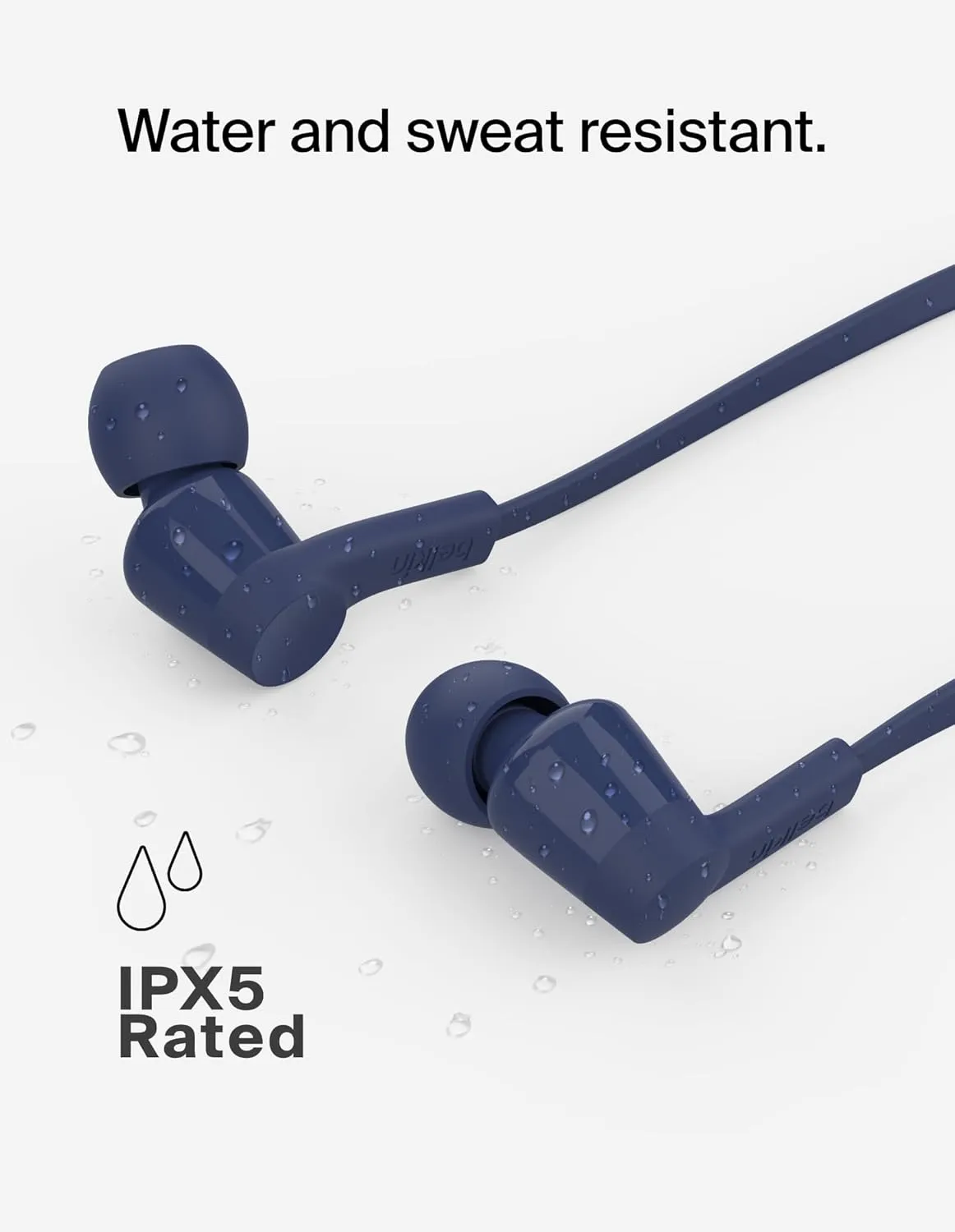 Belkin SoundForm Wired Earbuds with USB-C Connector, in-Ear Earphones w/Microphone - USB-C Headphones for iPhone 16, iPhone 15, iPad mini, Galaxy S25, Google Pixel 9, Android, and More - Blue