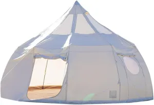 Bell Tent, Family Camping Tent 3000mm PU Waterproof Tipi Tent Camping Shelter Multifunctional for Camping Hiking Garden 4m/5m/6m