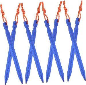 BESPORTBLE 8pcs Tent Pegs Camping Accessories Tent Heavy Duty Ground Stakes Metal Ground Spike Replacement Stakes Blue Aluminum Alloy