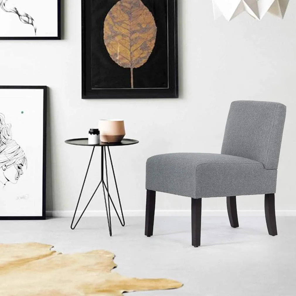 BestMassage Dining Chairs for Living Room Armless Chair Modern Design Fabric Armless Contemporary Accent Dining Chairs Sofa with Solid Wood Legs