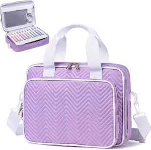 Bible Cover Carrying Book Case Church Bag Bible, Protective with Zippered Pocket, Bible Study Accessories Supplies, Book Protector for Book Lovers with Shoulder Strap and Detachable Pen Slots, Violet