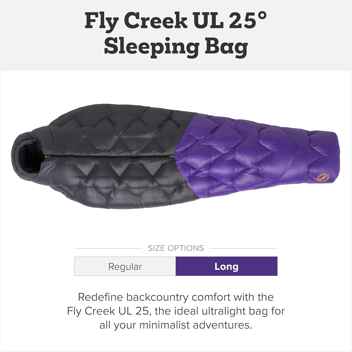 Big Agnes Fly Creek UL - 850 RDS DownTek Ultralight Sleeping Bag, Backpacking Gear, Compact Cold Weather Sleep Quilt
