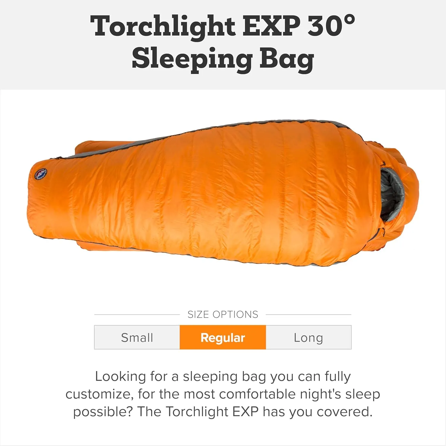 Big Agnes Torchlight EXP - 650 RDS DownTek Ultralight Sleeping Bag, Backpacking Gear, Compact Cold Weather Camping Mummy