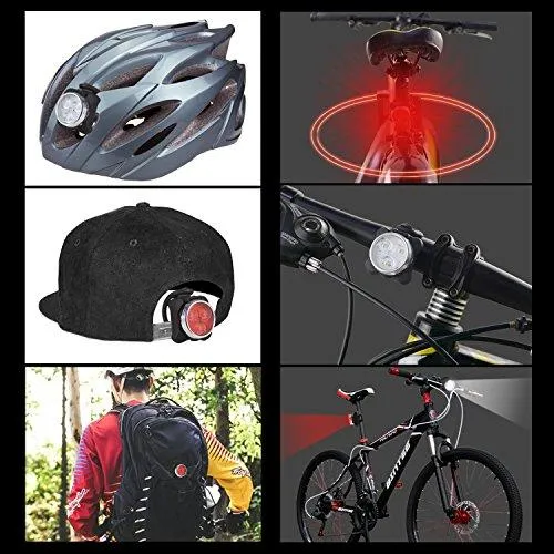 Bike Light Set, Super Bright USB Rechargeable Bicycle Lights