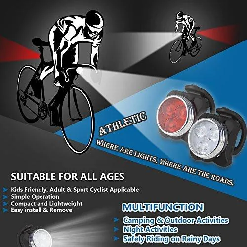 Bike Light Set, Super Bright USB Rechargeable Bicycle Lights