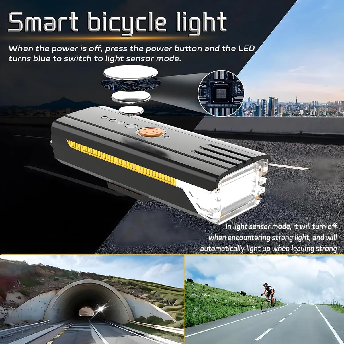 Bike Lights 3000 Lumens USB Rechargeable Bicycle Front Headlight and Back Taillight 4 Light Modes Easy to Install for Men Women Kids Road Mountain Cycling