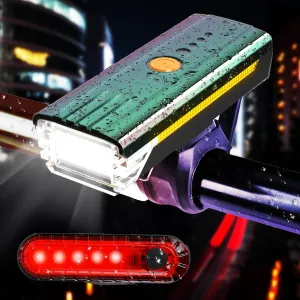Bike Lights 3000 Lumens USB Rechargeable Bicycle Front Headlight and Back Taillight 4 Light Modes Easy to Install for Men Women Kids Road Mountain Cycling