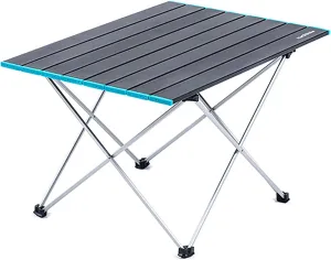 BK&MF Aluminum Outdoor Folding Camping Table,Portable Ultralight Picnic Camping Table Compact Small Travel Table with Carry Bag for Camp, Cooking Hiking,B,68x46x41cm(27x18x16inch)