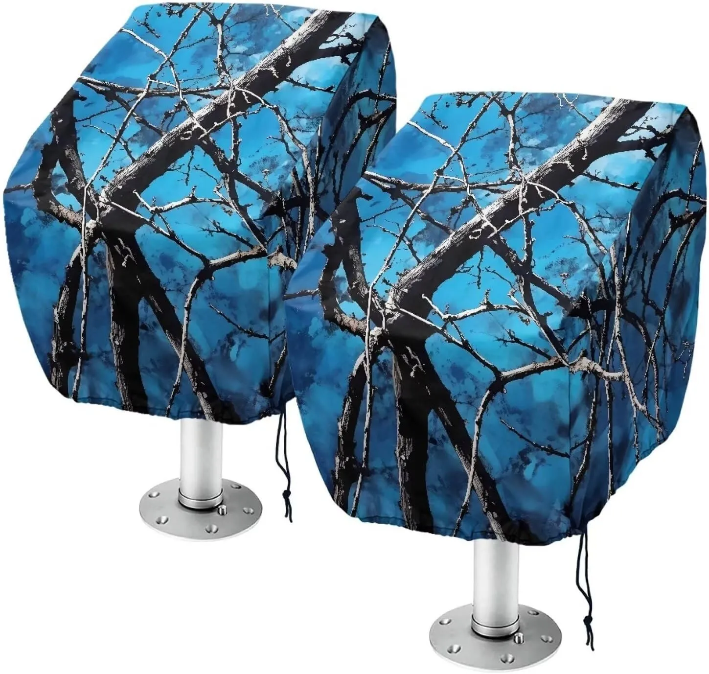 Blue Branch Boat Seat Cover Heavy Duty, Captain's Chair Cover Weather Resistant Waterproof 2 Pack, Boat Bench Chair Seat Cover, Boat Cabin Seating Accessories