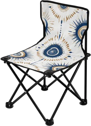 Blue Eyes Portable Outdoor Folding Chair Anti-Slip Padded Oxford Cloth Stool Camping Chair Small for Beach Hiking Fishing Gardening Quad Camp Chair