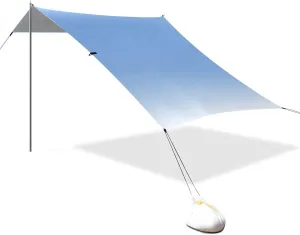 Blue Gradient Designed UPF50  Protection Beach Tent & Canopy Lightweight Outdoor Sun Shade with Carrying Bag for Camping Trips, Fishing, Backyard Fun or Picnics carpa para Playa