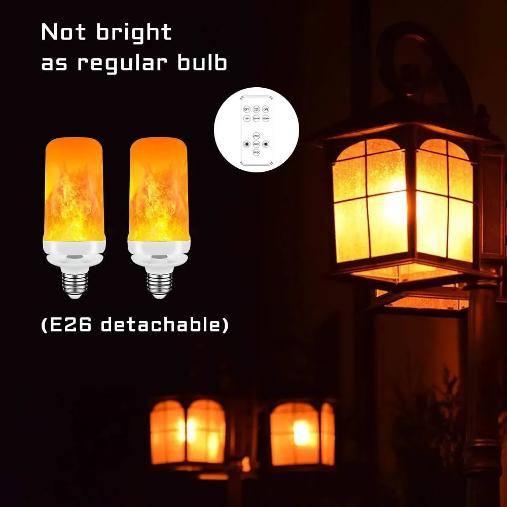 BLUEYE Rechargeable Flame Light Bulbs,Remote Control,3 Timer,5V/1A Charging,Flickering Fire Effect,Gravity for Upside Down,Flameless Candles for Halloween Christmas Home Decor,Non-Hardwired,2Packs
