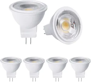 Bonlux MR11 LED Bulb 3W 12V AC/DC Low Voltage LED Spotlights,GU4 Bi-Pin Base 25W Halogen Equivalent 270lm for Landscape Accent Recessed Track Lights and Fiber Optics (Warm White 3000K, 6-Pack)