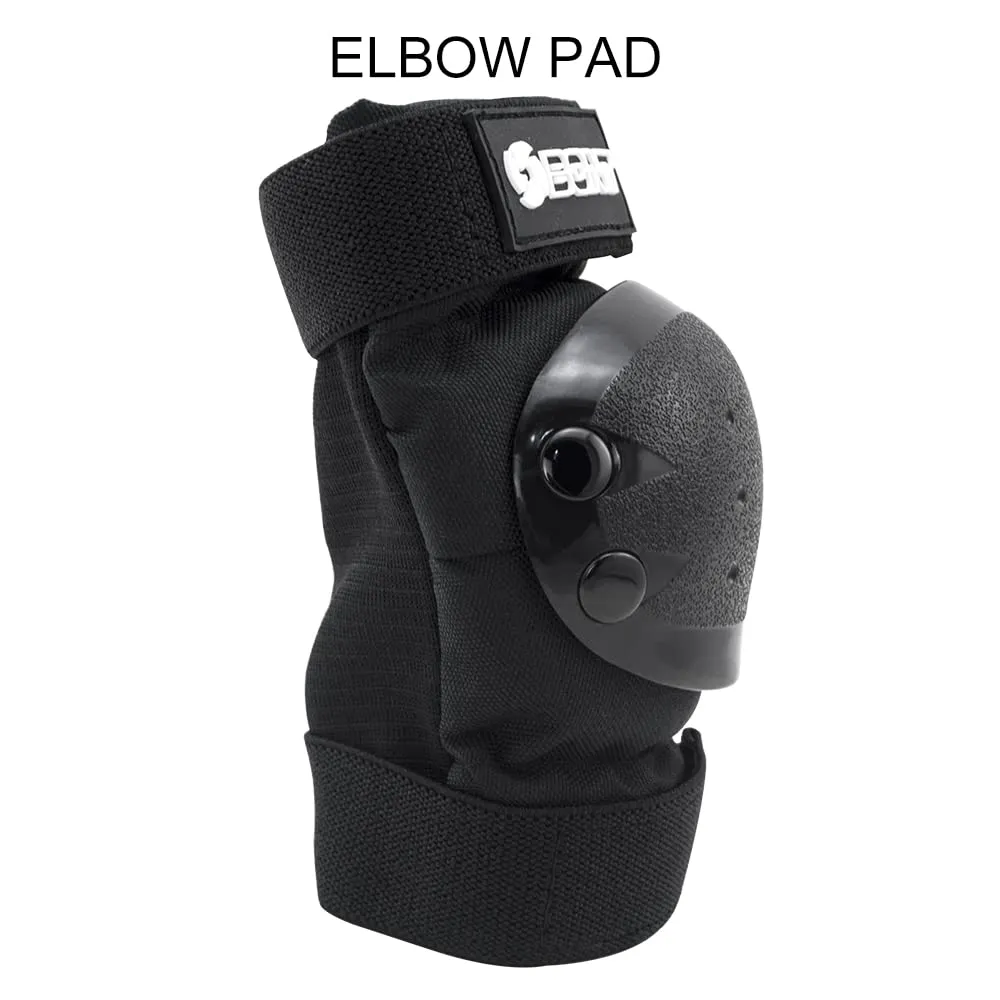 Bont Skates Kids Black Protective Pads Set with Knee, Elbow and Wrist Guards for Inline, Roller Skate (Black, L)