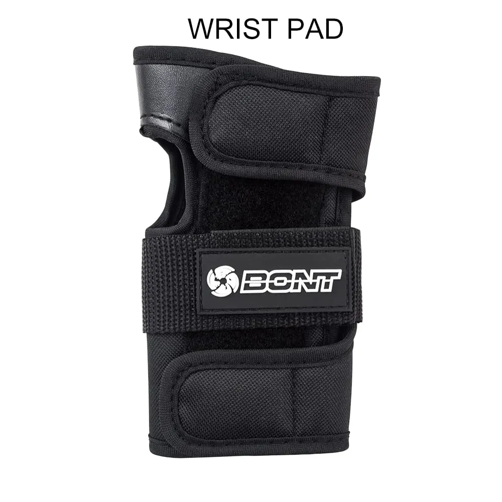 Bont Skates Kids Black Protective Pads Set with Knee, Elbow and Wrist Guards for Inline, Roller Skate (Black, L)