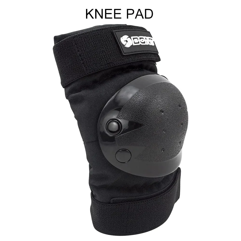 Bont Skates Kids Black Protective Pads Set with Knee, Elbow and Wrist Guards for Inline, Roller Skate (Black, L)