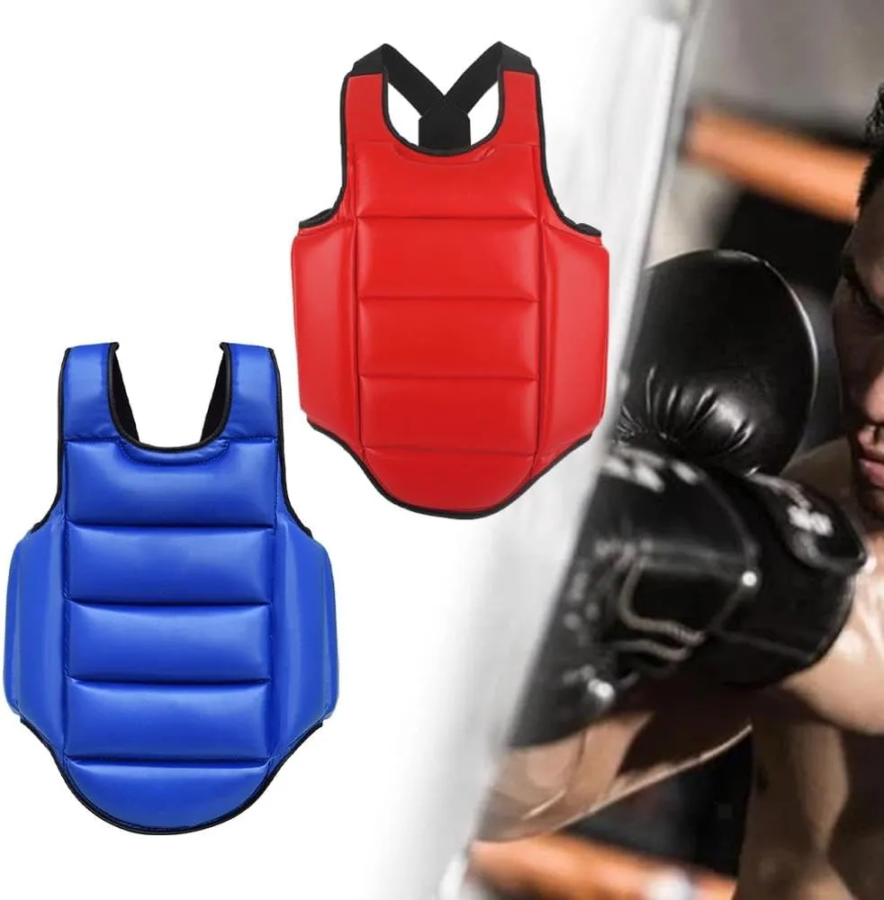 Boxing Body Protector Reversible, Boxing Chest Guard Kickboxing Muay Thai Body Protector, Training Heavy Punching, Adjustable Strike Shield Martial Arts Upper Belly Ribs Protection Pad