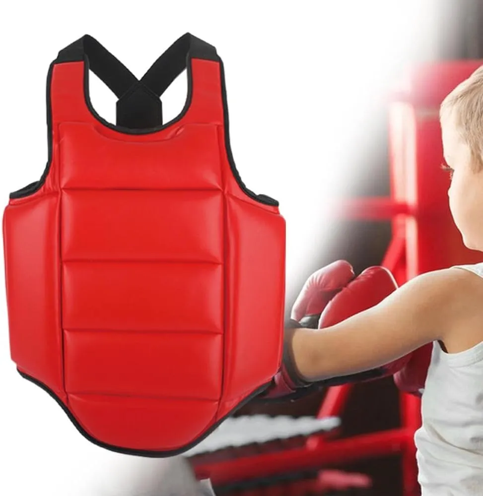 Boxing Body Protector Reversible, Boxing Chest Guard Kickboxing Muay Thai Body Protector, Training Heavy Punching, Adjustable Strike Shield Martial Arts Upper Belly Ribs Protection Pad