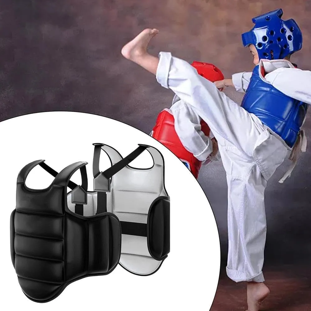 Boxing Body Protector Reversible, Boxing Chest Guard Kickboxing Muay Thai Body Protector, Training Heavy Punching, Adjustable Strike Shield Martial Arts Upper Belly Ribs Protection Pad