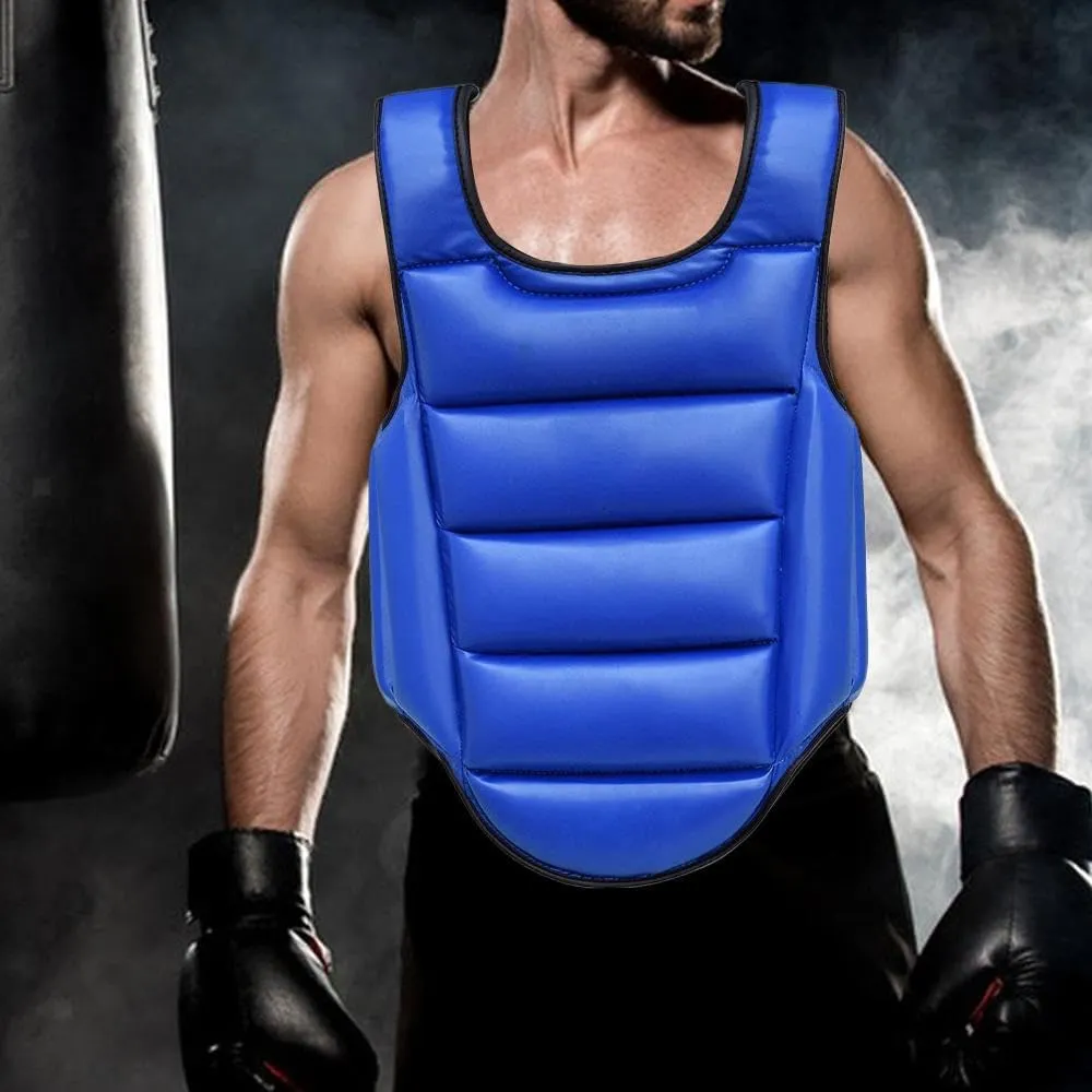 Boxing Body Protector Reversible, Boxing Chest Guard Kickboxing Muay Thai Body Protector, Training Heavy Punching, Adjustable Strike Shield Martial Arts Upper Belly Ribs Protection Pad