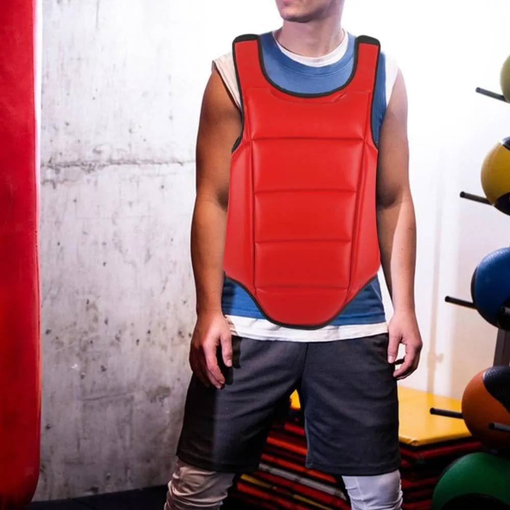 Boxing Body Protector Reversible, Boxing Chest Guard Kickboxing Muay Thai Body Protector, Training Heavy Punching, Adjustable Strike Shield Martial Arts Upper Belly Ribs Protection Pad